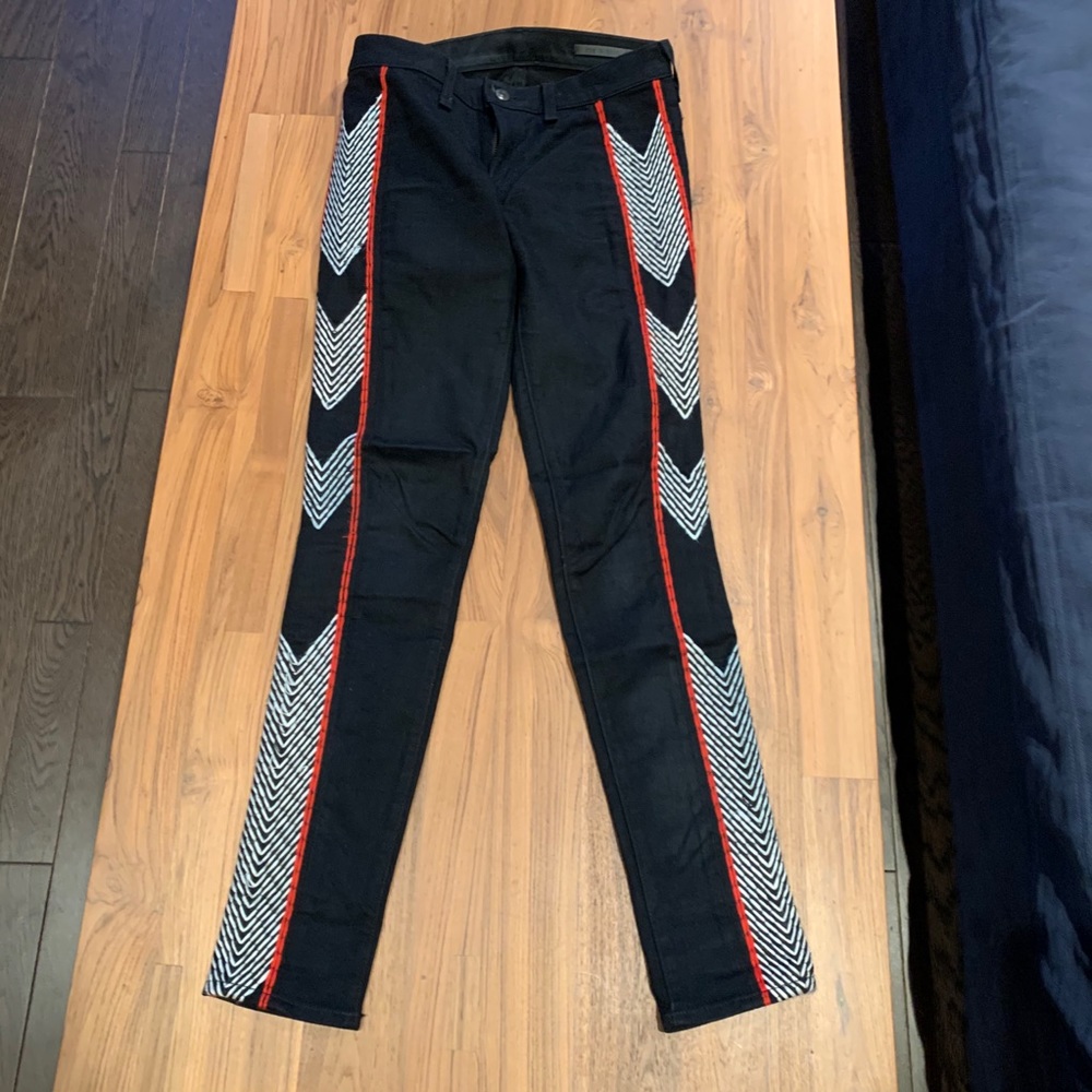 Rag and bone black embroidery jeans